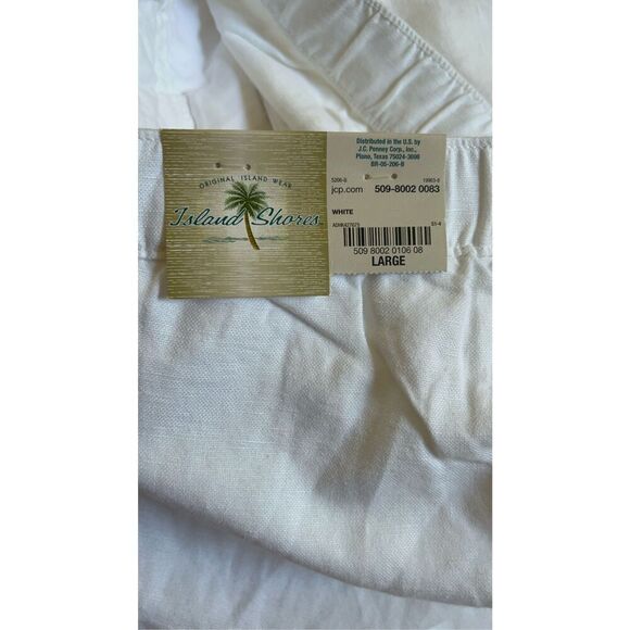 Island Shores White Linen Pants Large - Picture 10 of 14